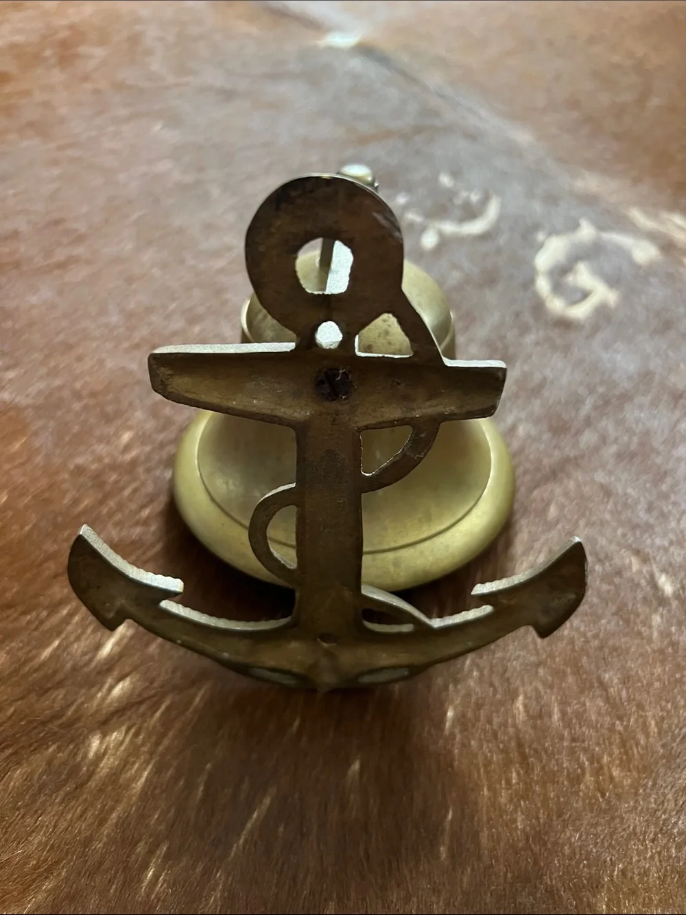 Brass Anchor Wall Bell - Nautical Home Accent